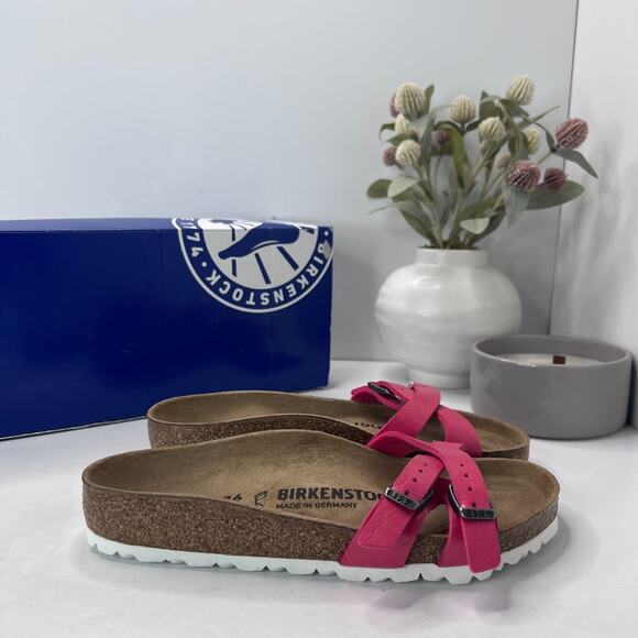 Birkenstock Almere II Burko Flor Sandals Graceful Raspberry Women's 5/EU 36 NWB - Picture 4 of 10
